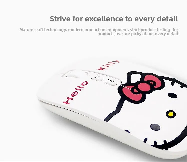 Cute cartoon character Hello kitty wireless Bluetooth dual-mode mouse Cute and fun rechargeable universal mouse Holiday gift