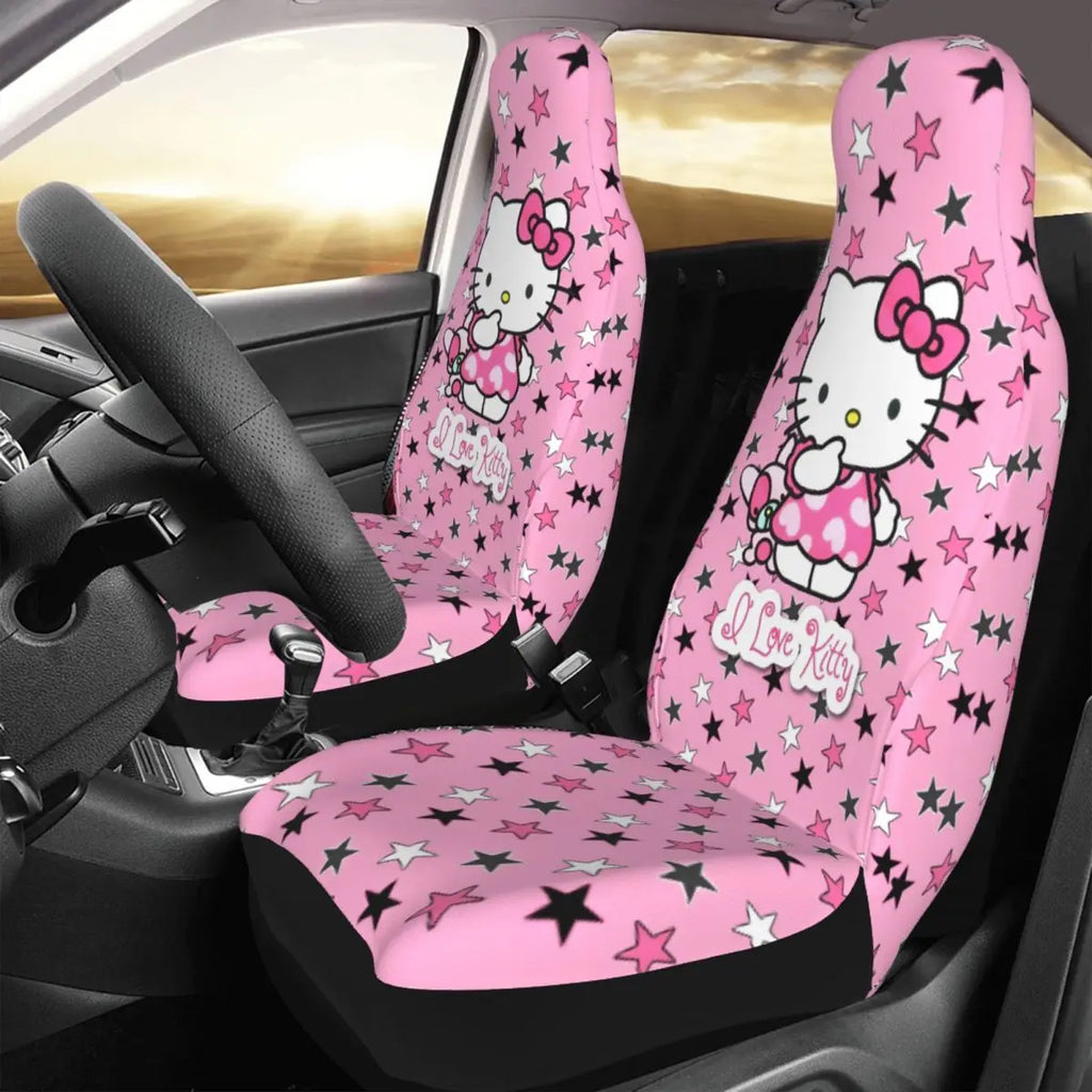Hello Kitty Star Car Seat Cover – Universal All-Season Seat Protector for Cars, SUVs & Trucks
