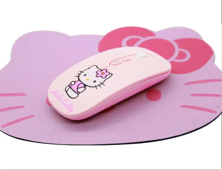 Cute cartoon character Hello kitty wireless Bluetooth dual-mode mouse Cute and fun rechargeable universal mouse Holiday gift