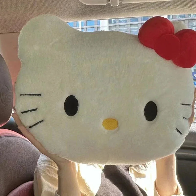 Hello Kitty Plush Head Pillow – Cute Cartoon Cushion for Sofa, Bed, Car & Nap Time Comfort