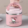 Sanrio HelloKitty Female Thermal Lunch Box Woman Bento Box Student Portable Food Container Cartoon Letter Printed Picnic Case