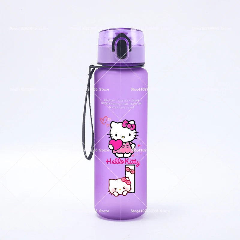 650ML Hello Kitties Water Cup Anime Letter A-Z Printed Sports Casual Fashion Mug Portable Drop-proof Outdoor Fitness Jug Gift