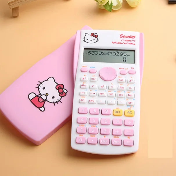 Cute Kitty 82MS Scientific Calculator 240 Functions with Dual Line Display for School Exams Students Engineering Math Statistics