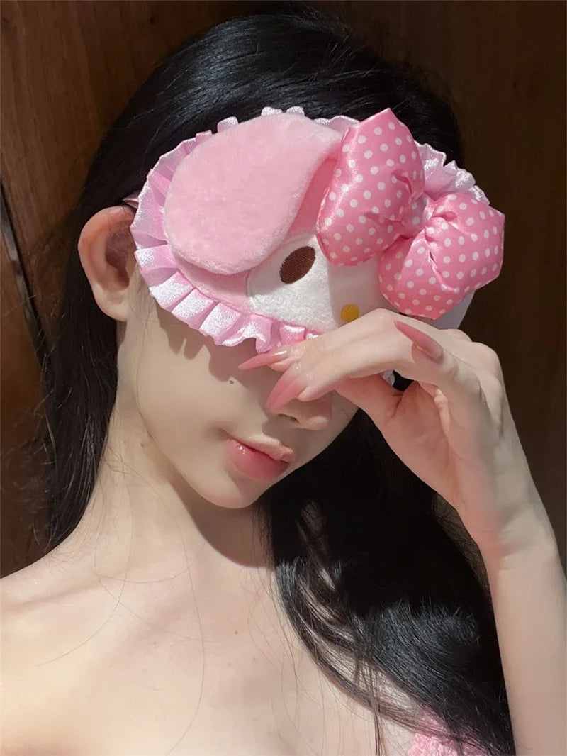 My Melody Cartoon Sleep Eye Mask – Kawaii Japanese Style Comfortable Blindfold for Sleeping