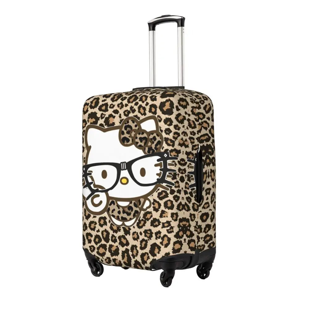Custom Girls Kitten Classical Printing Luggage Cover Elastic Cute KT Cat Travel Suitcase Protective Covers Fits 18-32 Inch