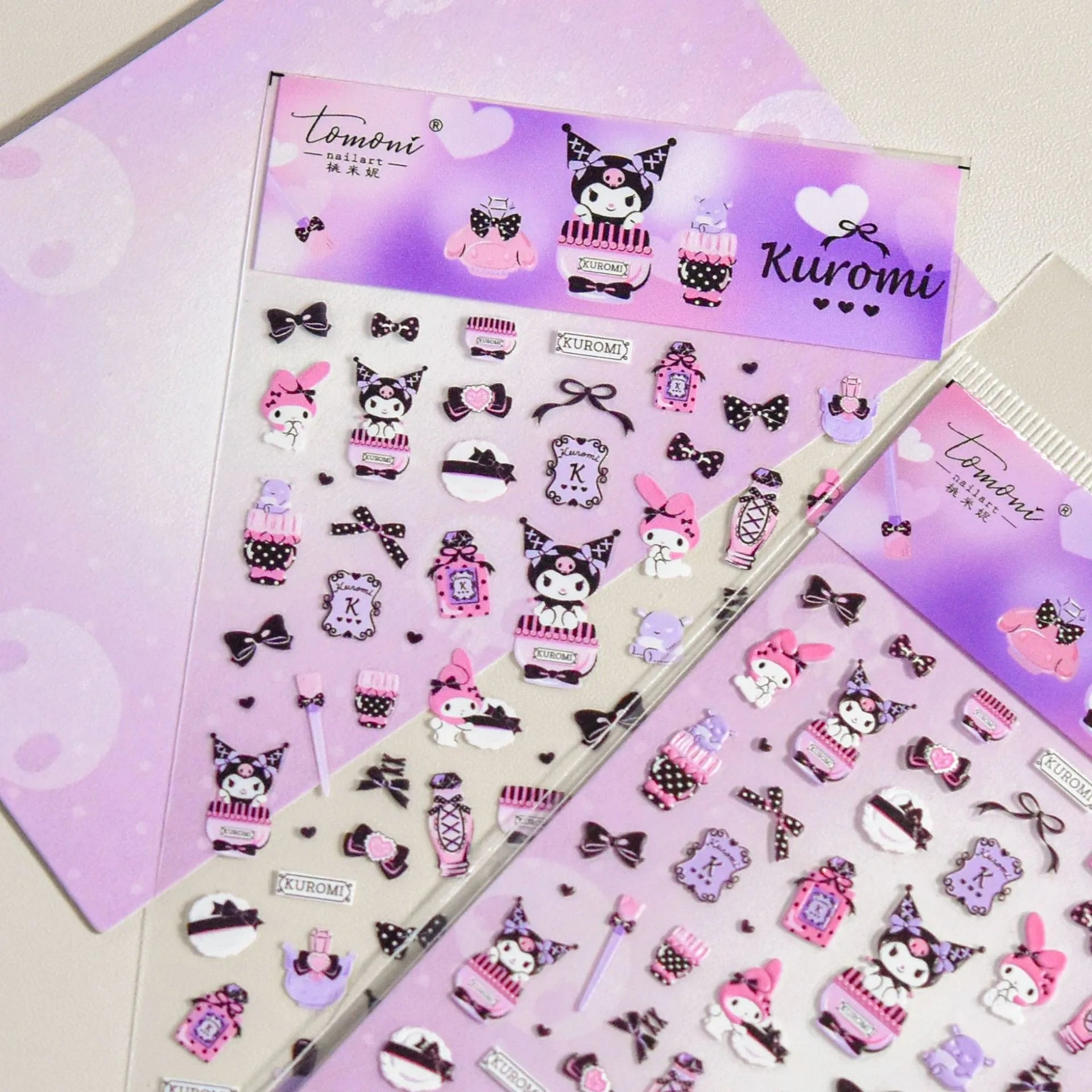 1PCS New Color Laser Hello Kitty Cartoon 5D Nail Stickers Sanrio Cinnamoroll Pochacco Nail Art Supplies DIY Nail Art Stickers