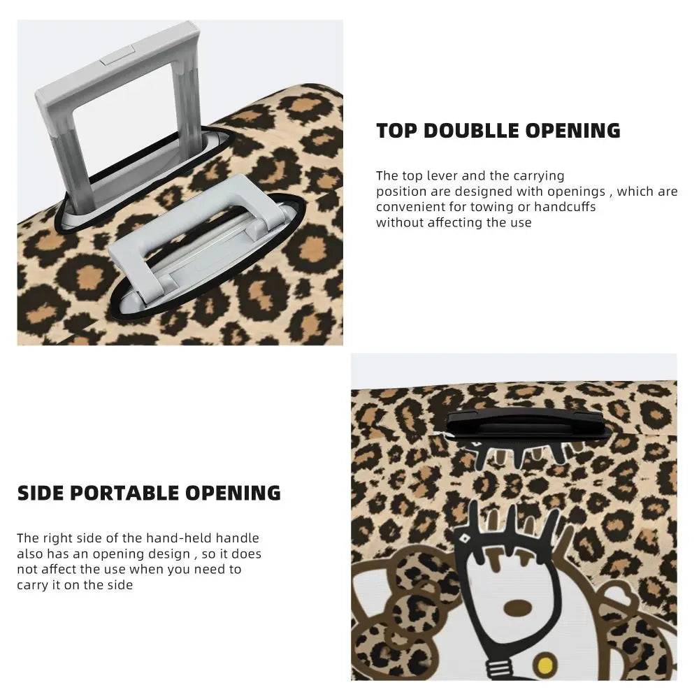 Custom Girls Kitten Classical Printing Luggage Cover Elastic Cute KT Cat Travel Suitcase Protective Covers Fits 18-32 Inch