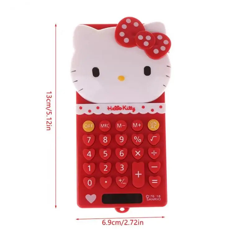 Cute Hello Kitty Cartoon Push Cover Calculator – Multi-Functional Portable Desk Calculator – Creative Student Back-to-School Gift