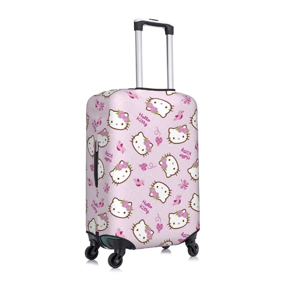 Custom Girls Kitten Classical Printing Luggage Cover Elastic Cute KT Cat Travel Suitcase Protective Covers Fits 18-32 Inch