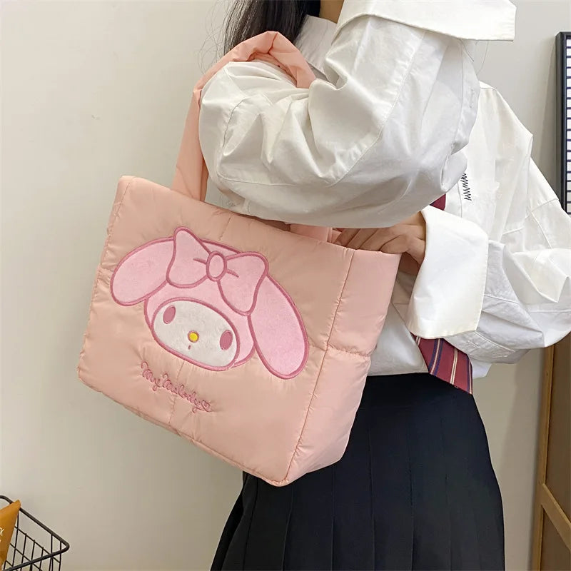 Anime Sanrio Hello Kitty Hand Bag Shoulder Bag My Melody Cinnamoroll Kuromi Makeup Bag Commuter Bag Birthday Christmas Gifts