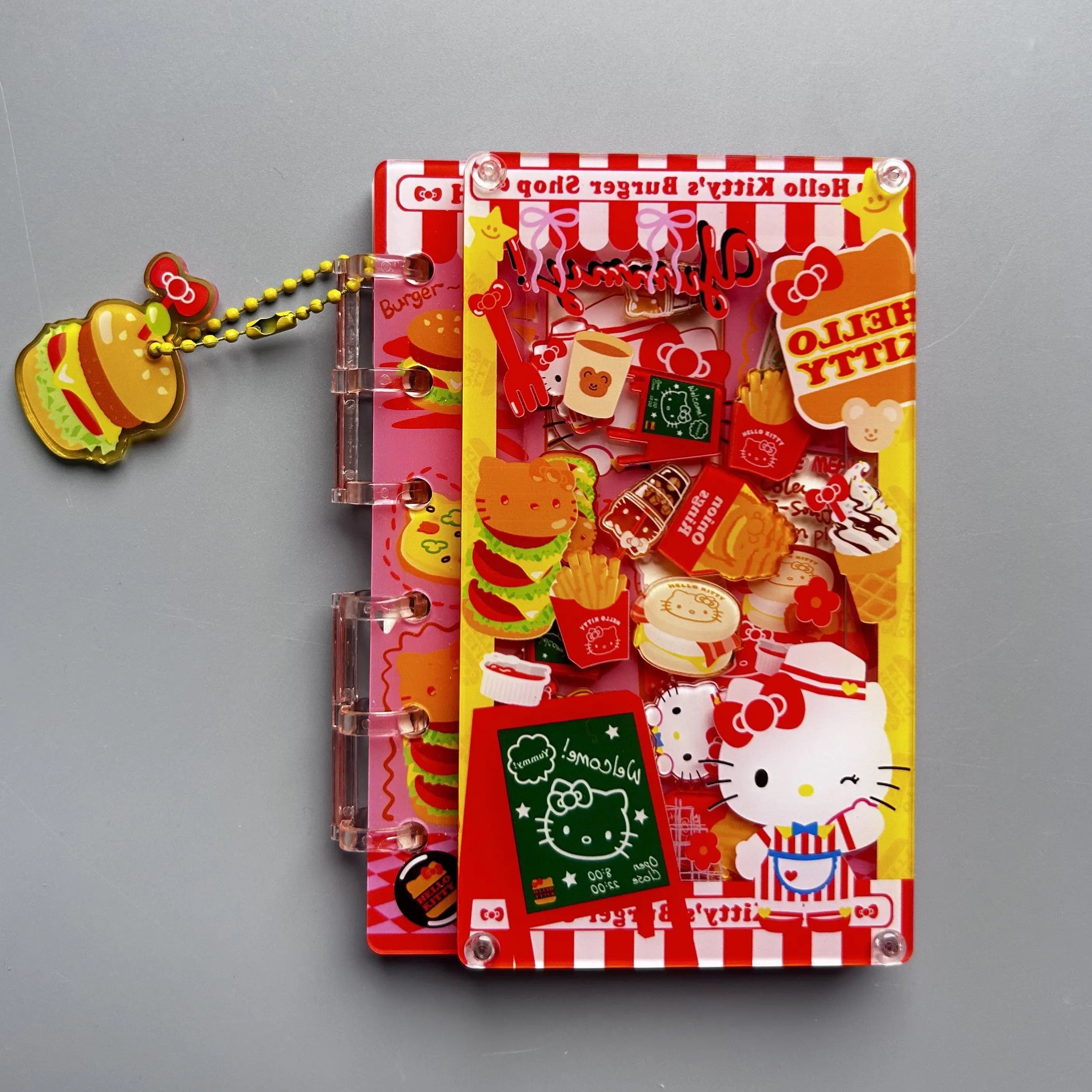 Hello Kitty Shake Book Acrylic Loose-Leaf Notebook – Cute Kawaii Cartoon DIY Student Journal – Personalized Creative Writing Book & Gift