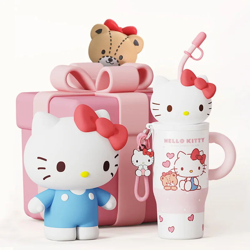 Hello Kitty Thermos Cup with Straw – Cute Double Drink Insulated Water Bottle for School, Travel & Daily Use