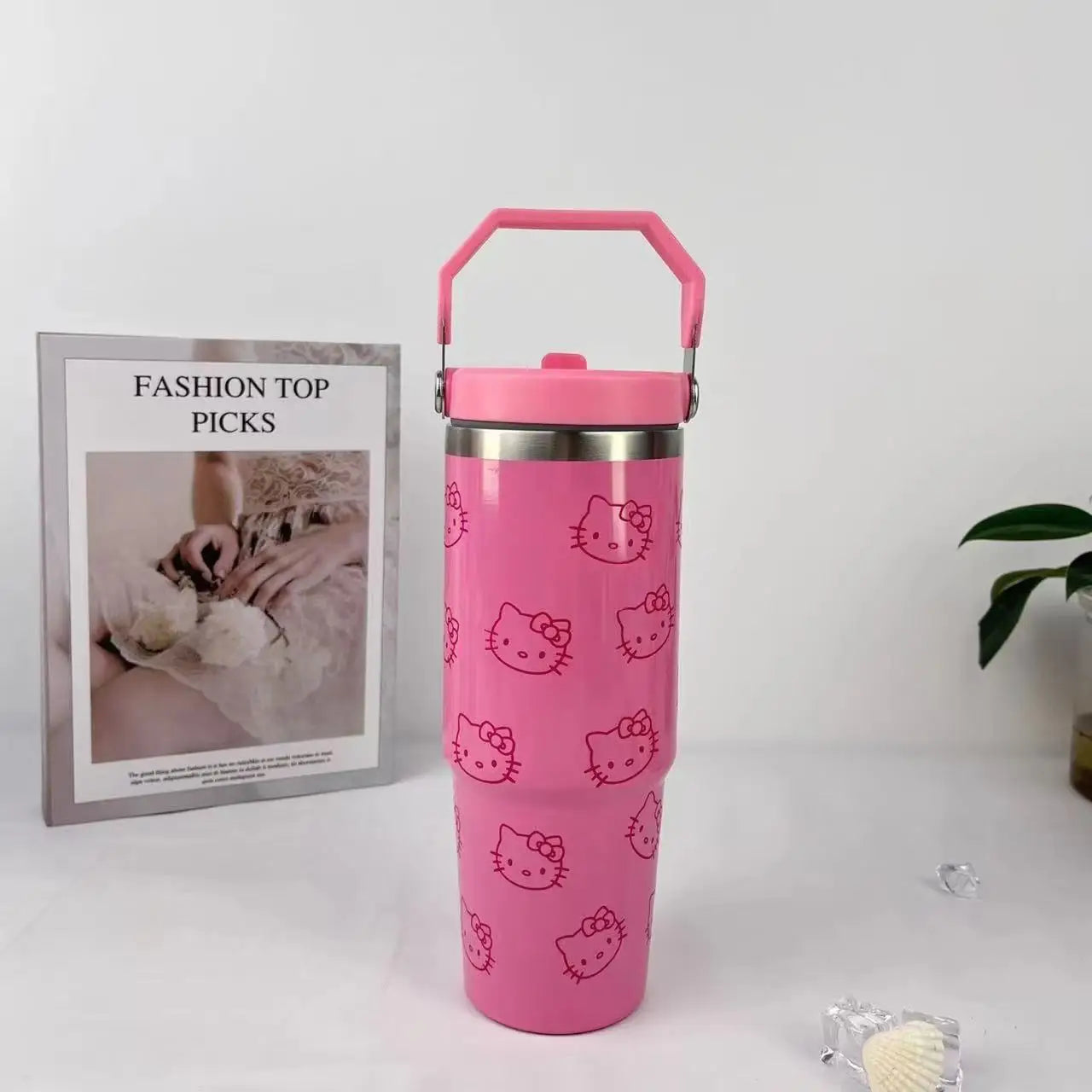 New 40oz Hello Kitty Insulated Tumbler – Stainless Steel Vacuum Thermal Water Bottle – Large Capacity Travel Flask for Women & Men