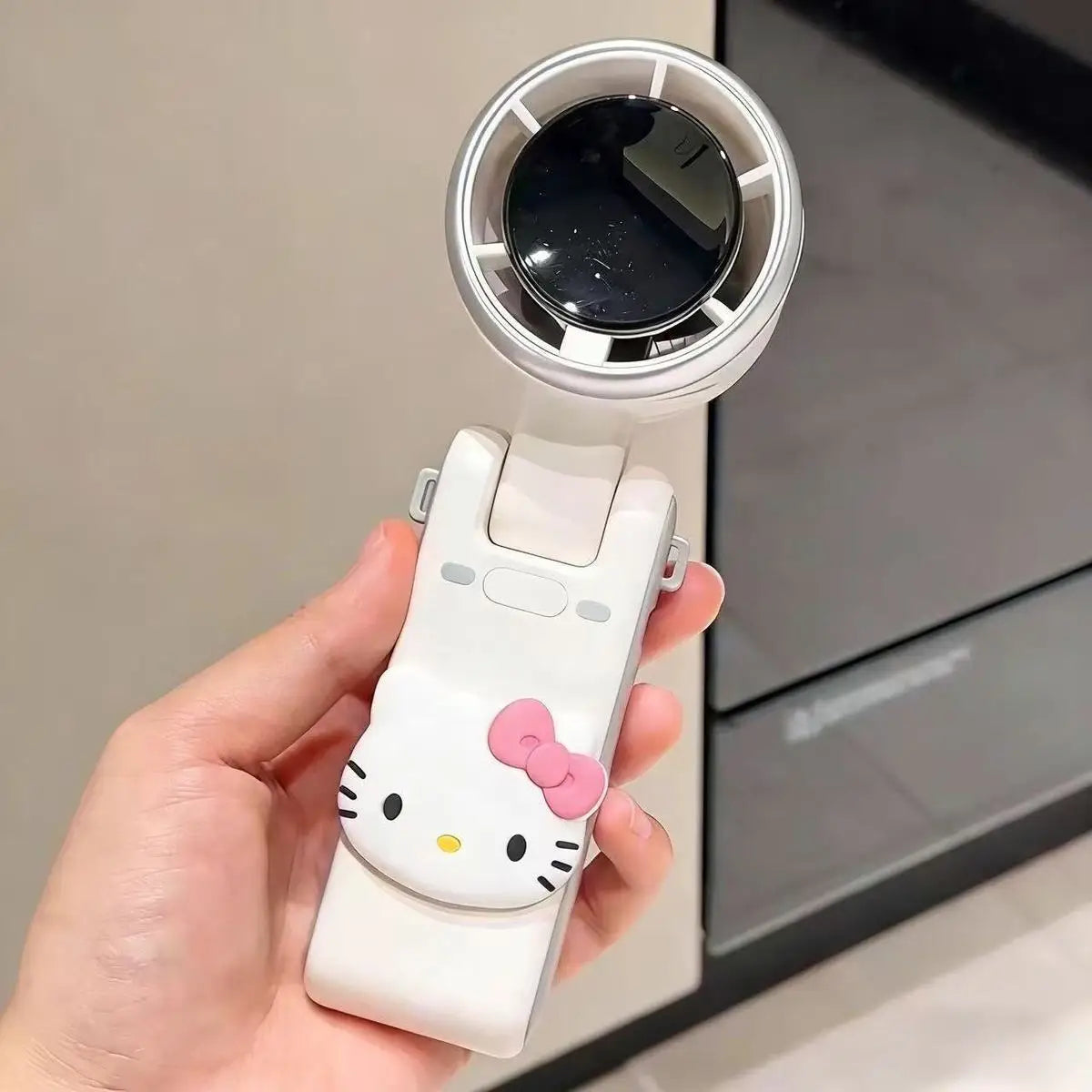 Hello Kitty USB Rechargeable Handheld Fan – Silent Portable Foldable Neck & Travel Cooling Fan
