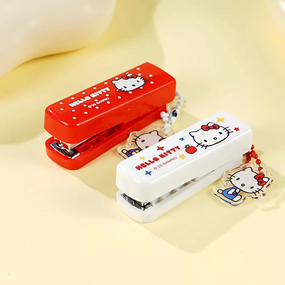 Hello Kitty Stapler Kit – Portable Mini Stapler with Staples – Cute School & Office Paper Binding Stationery Gift