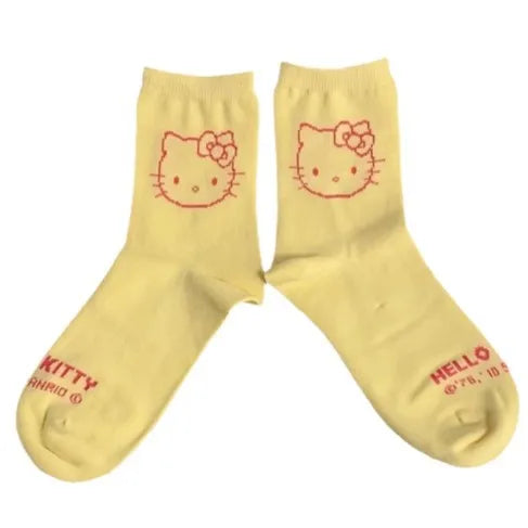 3 Pairs Hello Kitty Girls Socks – Kawaii Cat Socks for Everyday Wear, Yoga & Cycling