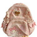 My Melody Floral Ruffle Lace Backpack – Cute Sanrio School Bag with Bow & Heart Details