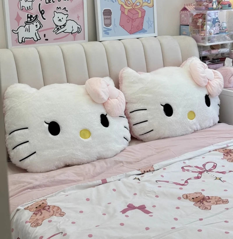 Big Size Hello Kitty Headrest Back Cushion – Plush Pillow & Blanket Set for Sofa, Bed & Home Decor