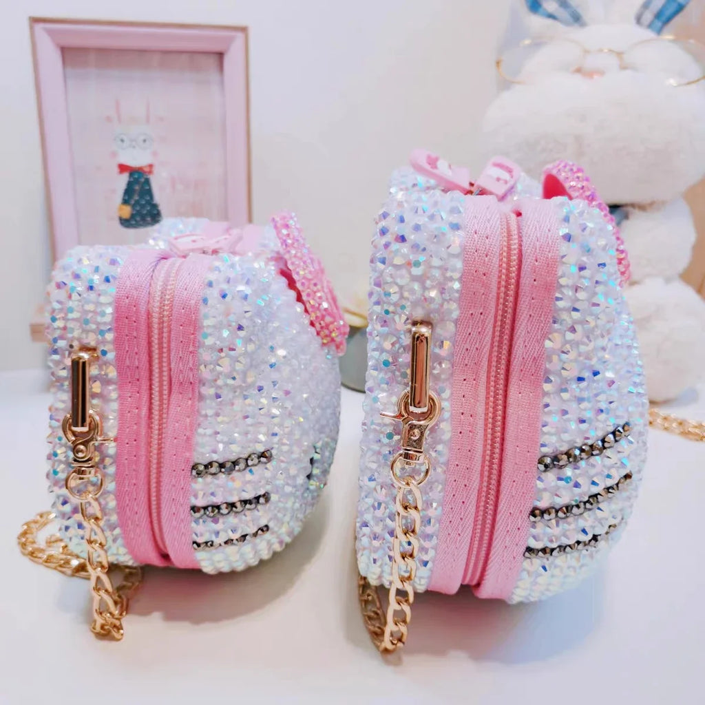 Hello Kitty Rhinestone Bling Leather Mini Bag – Cute Organizer for Earphones, Cables & Small Accessories