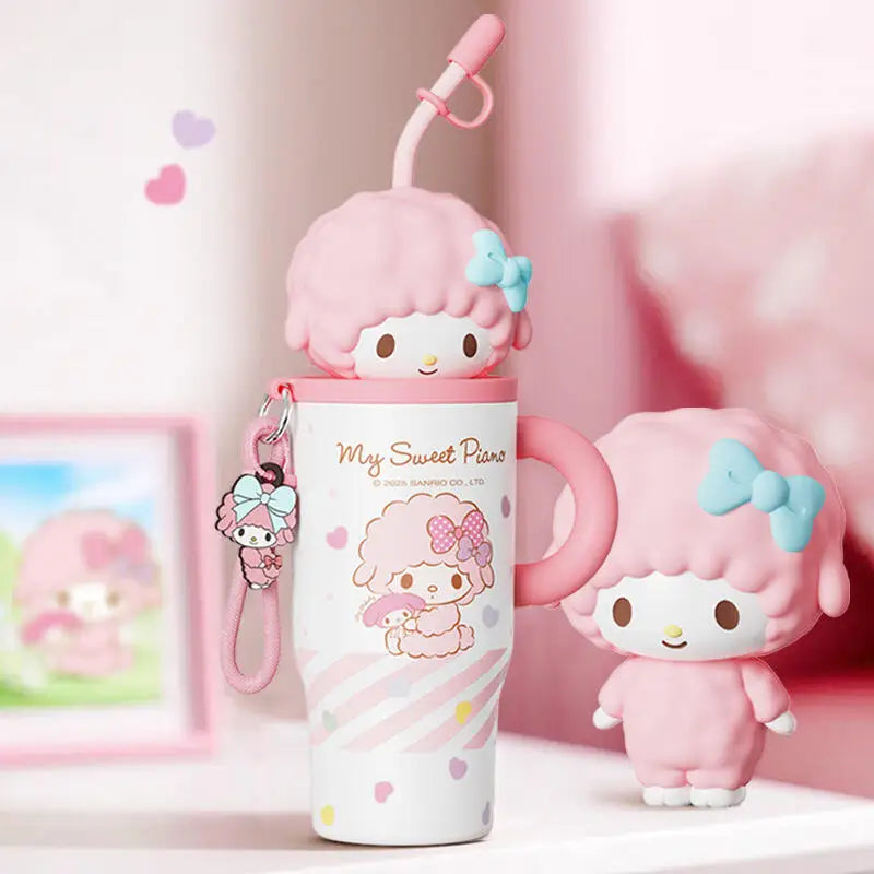 Hello Kitty Thermos Cup with Straw – Cute Double Drink Insulated Water Bottle for School, Travel & Daily Use
