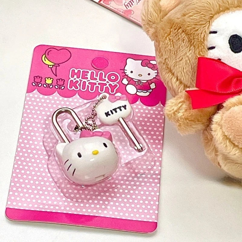 cartoon My Melody and Hello Kitty fashion cute girl heart door lock, anti-theft drawer, dormitory cabinet mini diary lock gift