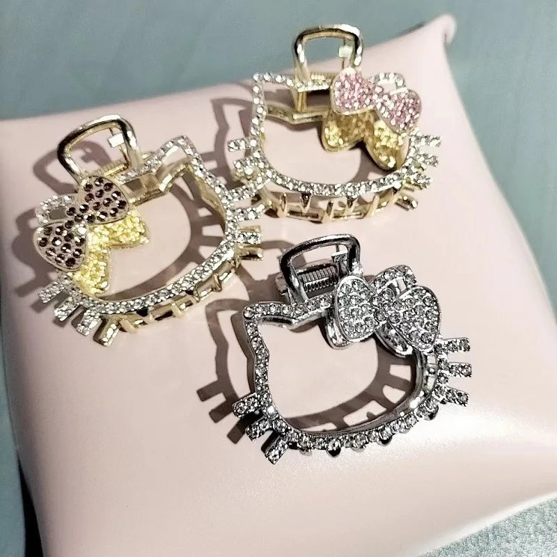 Hello Kitty Crystal Shark Hair Clip – Sparkling Rhinestone Hair Claw for Women & Girls