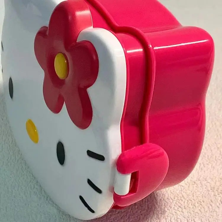 Kitty Double Layer Lunch Box Food Grade Leakproof Bento Box Cute Kawaii Design Portable Container for Office Workers