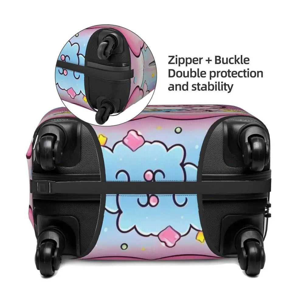 Custom Girls Kitten Classical Printing Luggage Cover Elastic Cute KT Cat Travel Suitcase Protective Covers Fits 18-32 Inch