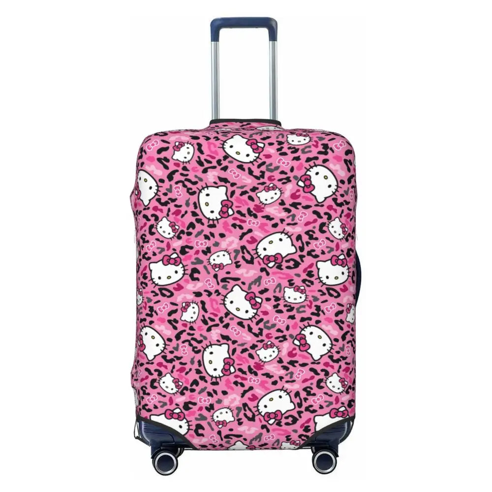 Custom Girls Kitten Classical Printing Luggage Cover Elastic Cute KT Cat Travel Suitcase Protective Covers Fits 18-32 Inch