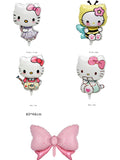 5PCS Hello Kitty Foil Balloon Set Anime Cat Candy Bow Foil Balloons Kids Birthday Party Decorative Balloons Baby Shower Supplie
