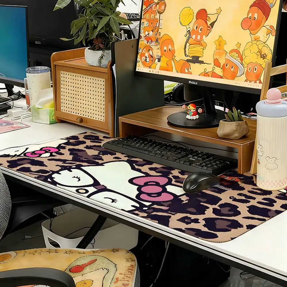 Kawaii Cartoon-H-hello-K-kittyS Cute Mouse Pad Computer Mat Deskpad Laptop Keyboard Mat Office Large Landscape Mousepad