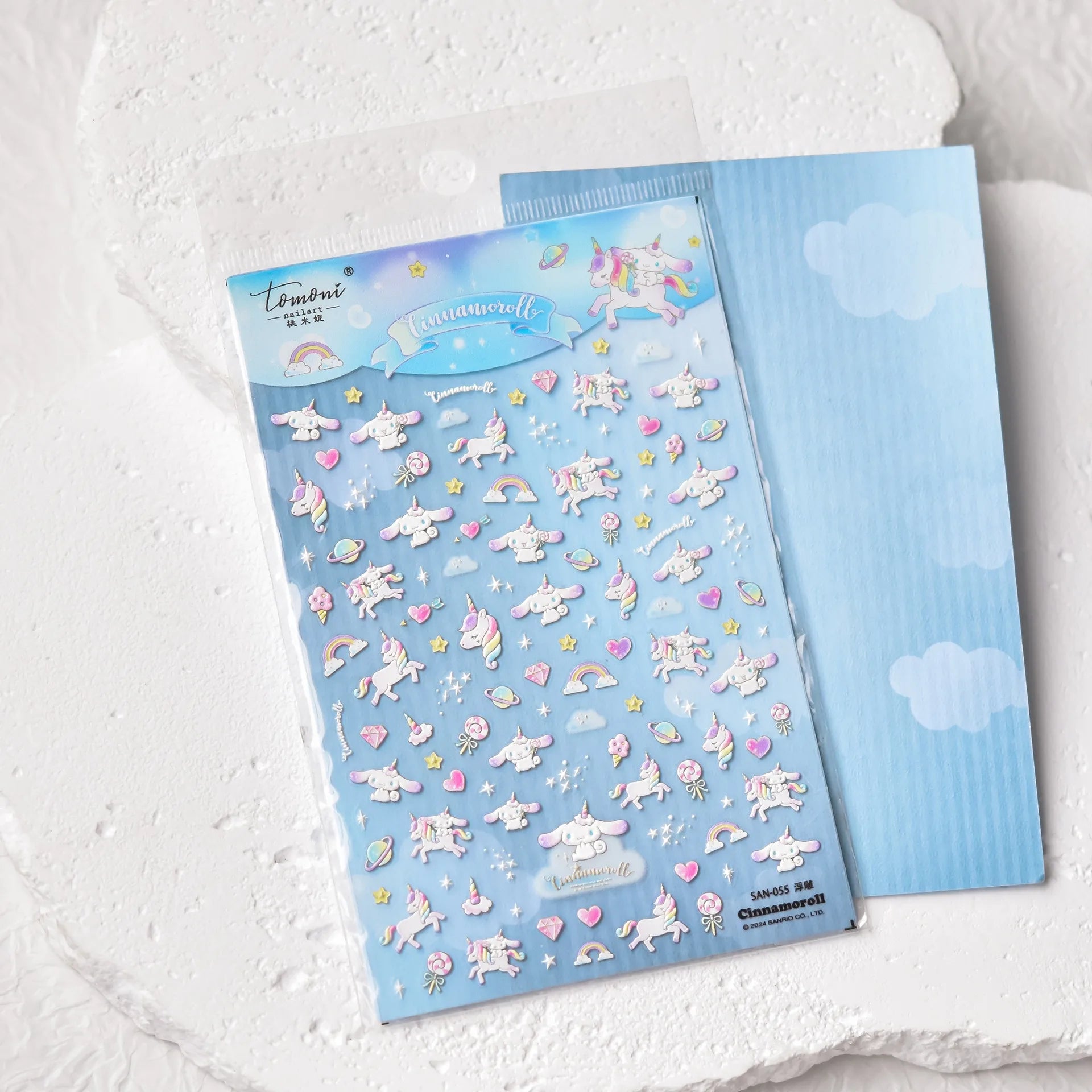1PCS New Color Laser Hello Kitty Cartoon 5D Nail Stickers Sanrio Cinnamoroll Pochacco Nail Art Supplies DIY Nail Art Stickers