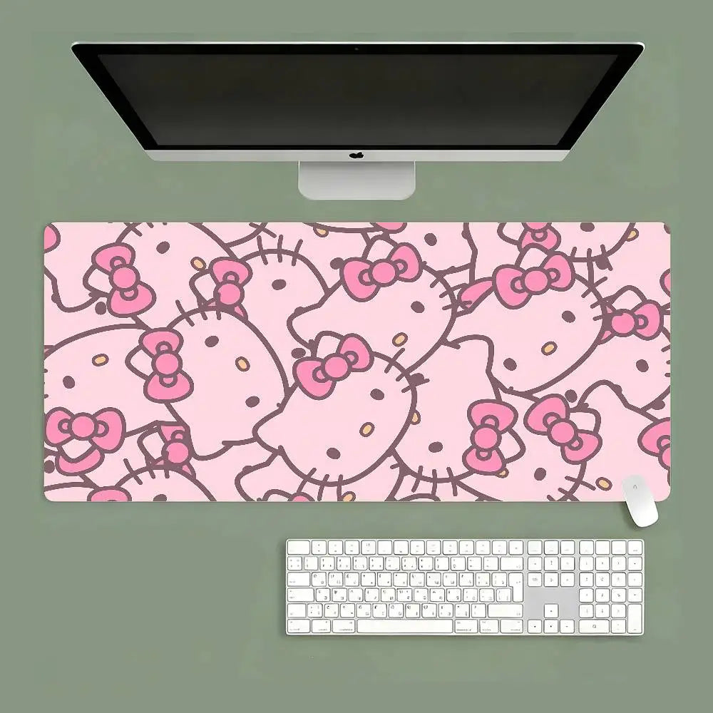 Kawaii Cartoon-H-hello-K-kittyS Cute Mouse Pad Computer Mat Deskpad Laptop Keyboard Mat Office Large Landscape Mousepad