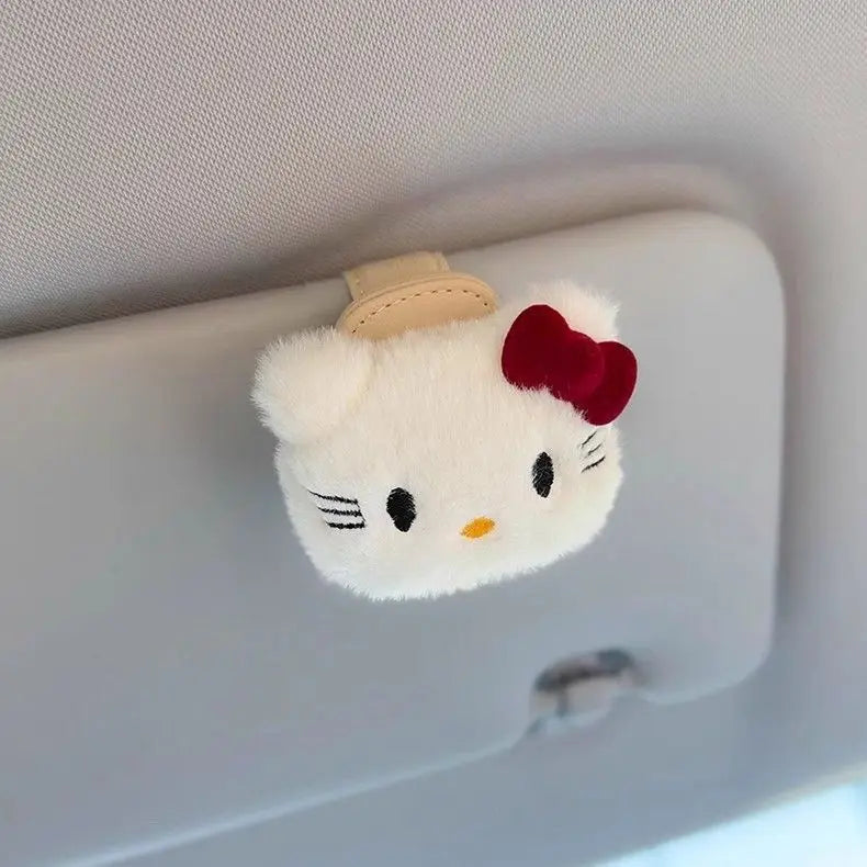 Hello Kitty & My Melody Magnetic Car Sunglasses Clip – Cute Visor Holder for Glasses Storage & Car Organization