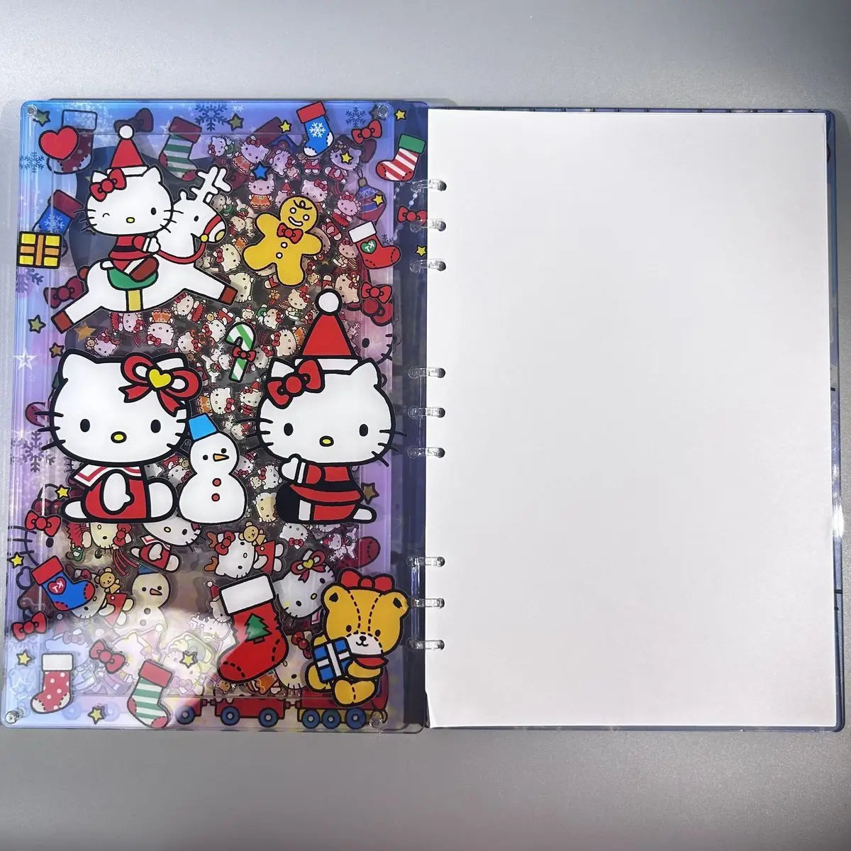 Hello Kitty Shake Book Acrylic Loose-Leaf Notebook – Cute Kawaii Cartoon DIY Student Journal – Personalized Creative Writing Book & Gift