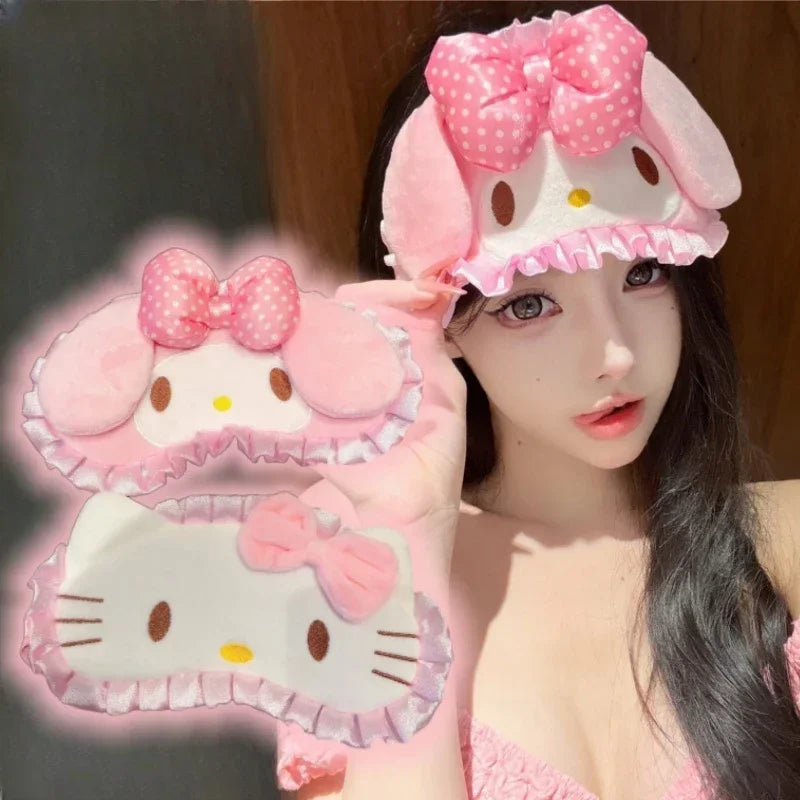 Cartoon My Melody Blindfold Cat Kawaii Eye Mask Comfortable Sleeping Blindfolds Japanese Style Eyeshade Girl