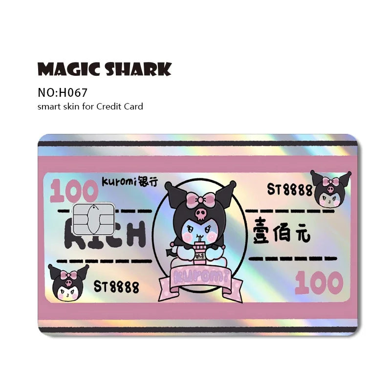 Hello Kitty & Kuromi Holographic Laser Shiny Card Skin Sticker for Debit & Credit Cards 💳🎀
