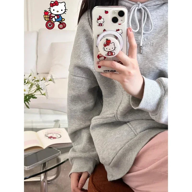 Hello Kitty MagSafe Wallet Phone Case – Magnetic Card Holder & Wireless Charging Cover for iPhone 13, 14, 15, 16 & 17 Pro Max