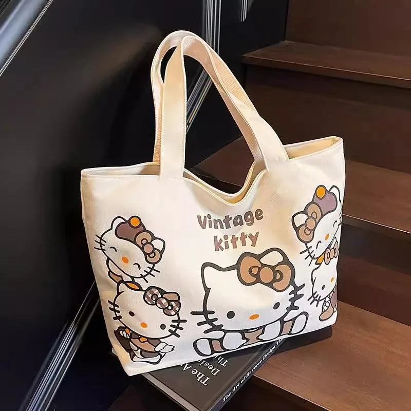 Hello Kitty Handbag Cute Cartoon Versatile Large Capacity Handbag Women Supplies Desktop Accessories Student Gift Wholesale
