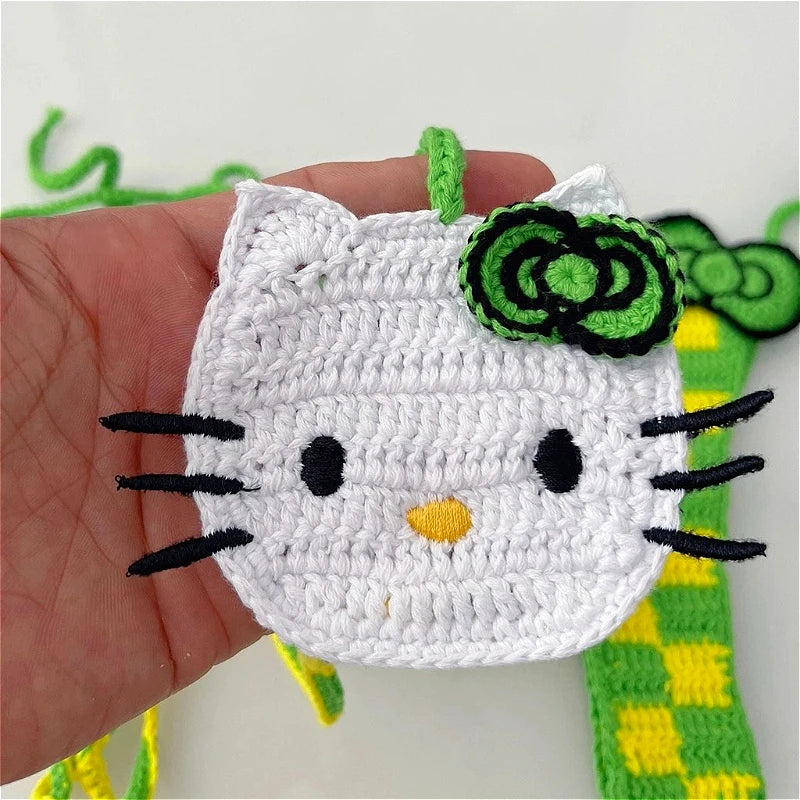 Hello Kitty Inspired Crochet Micro Bikini Set – Cute Kawaii Beachwear for Women