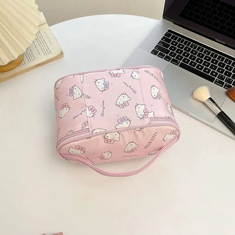 Hello Kitty Large Capacity Travel Makeup Bag – Portable Cosmetic & Toiletry Organizer with Compartments