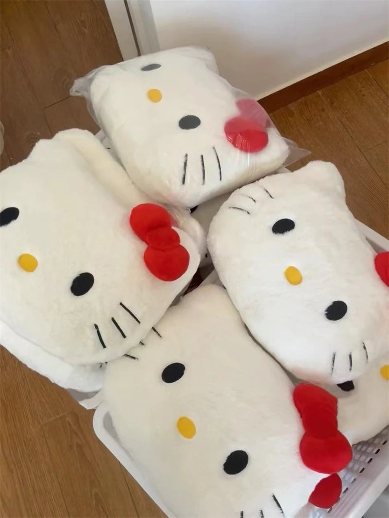 Hello Kitty Plush Head Pillow – Cute Cartoon Cushion for Sofa, Bed, Car & Nap Time Comfort