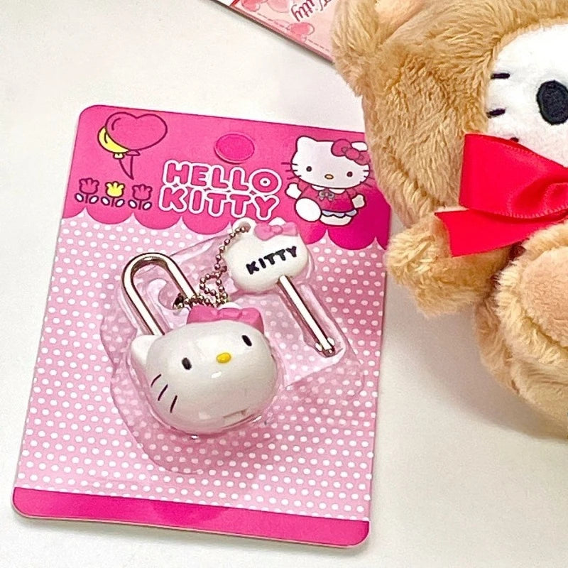 cartoon My Melody and Hello Kitty fashion cute girl heart door lock, anti-theft drawer, dormitory cabinet mini diary lock gift