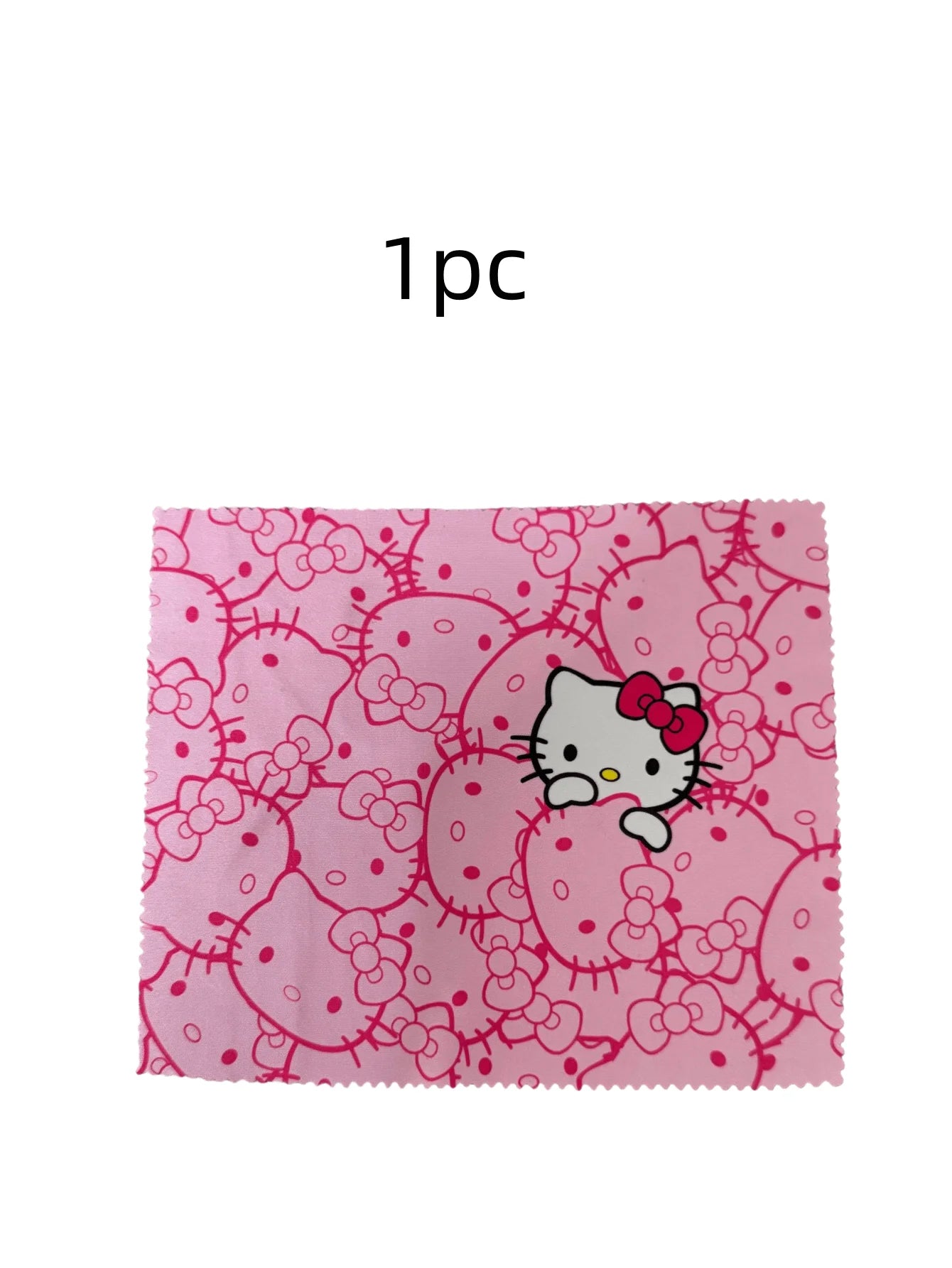 3pcs Hello Kittys glasses case and cloth Pink cat head design Soft microfiber Used to clean and put  glasses, mobile phones
