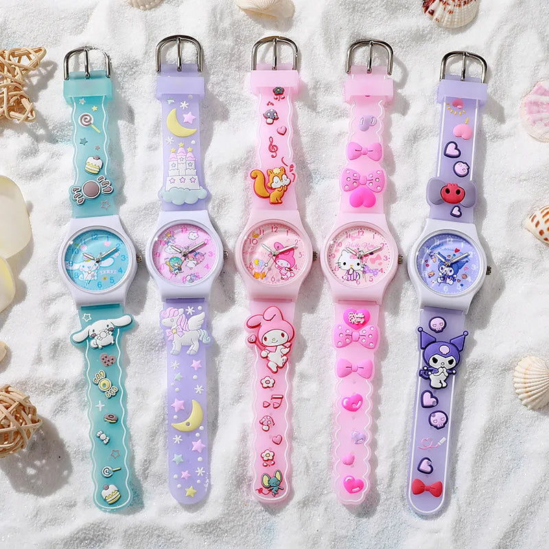 Hello Kitty 3D Cartoon Kids Watch – Waterproof Quartz Wristwatch Gift Set for Girls
