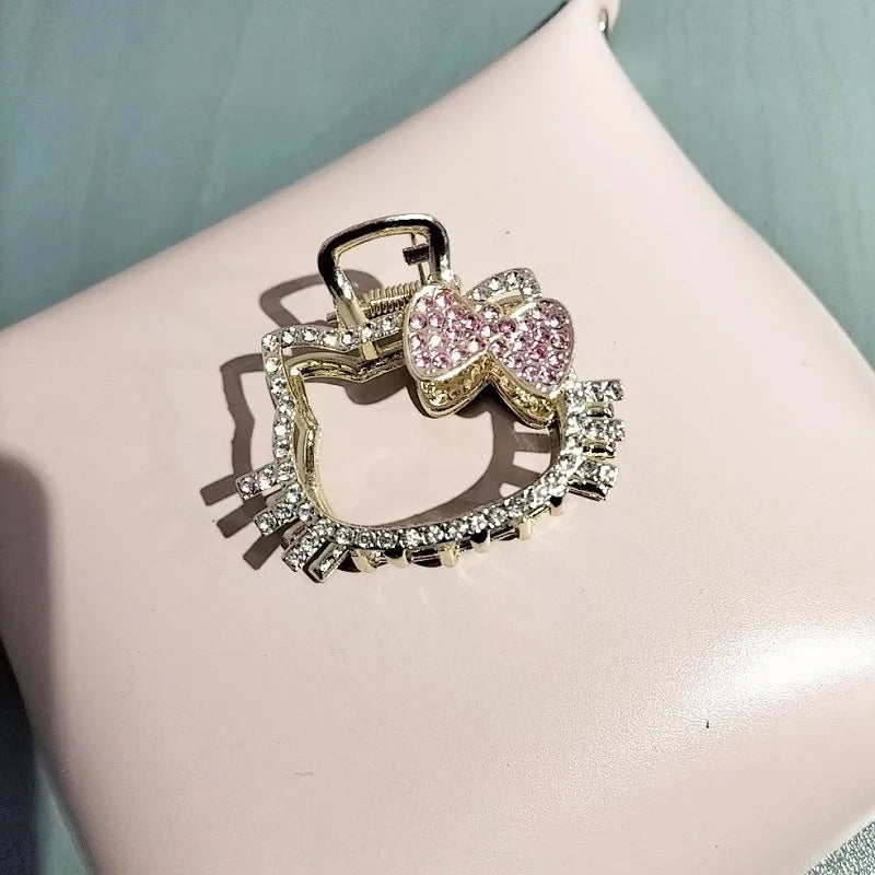 Hello Kitty Crystal Shark Hair Clip – Sparkling Rhinestone Hair Claw for Women & Girls