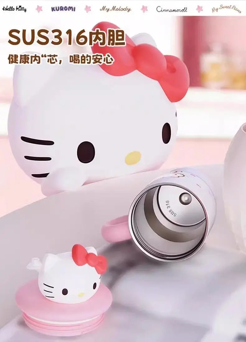 Anime Sanrio Hello Kitty Thermos Cup Cinnamoroll Girls Gift Cute Large Capacity Sippy Cup Cartoon Kawaii Lovely Student 2026