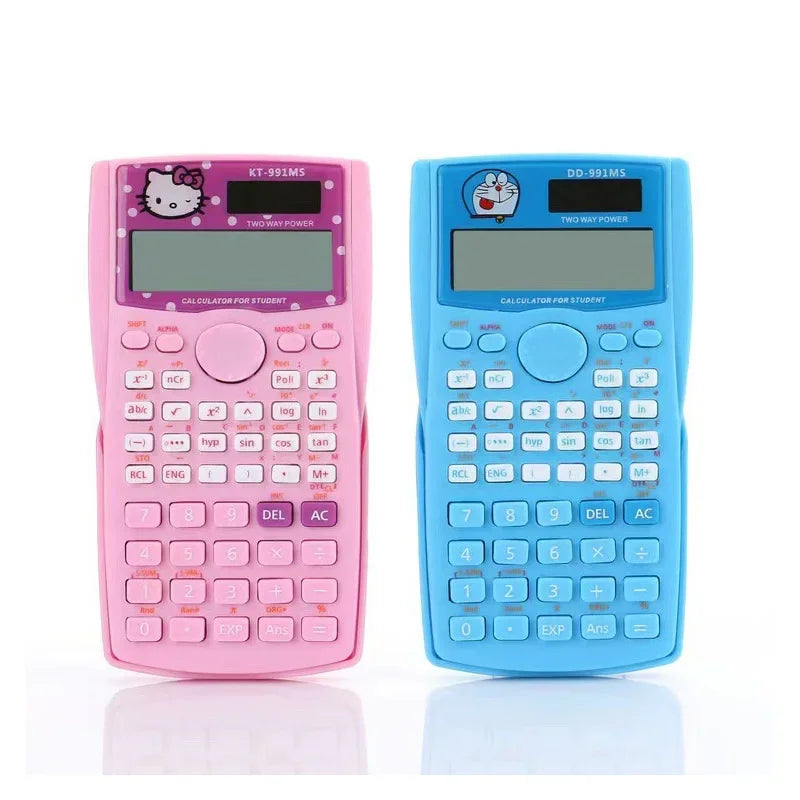 Cute Kitty 82MS Scientific Calculator 240 Functions with Dual Line Display for School Exams Students Engineering Math Statistics