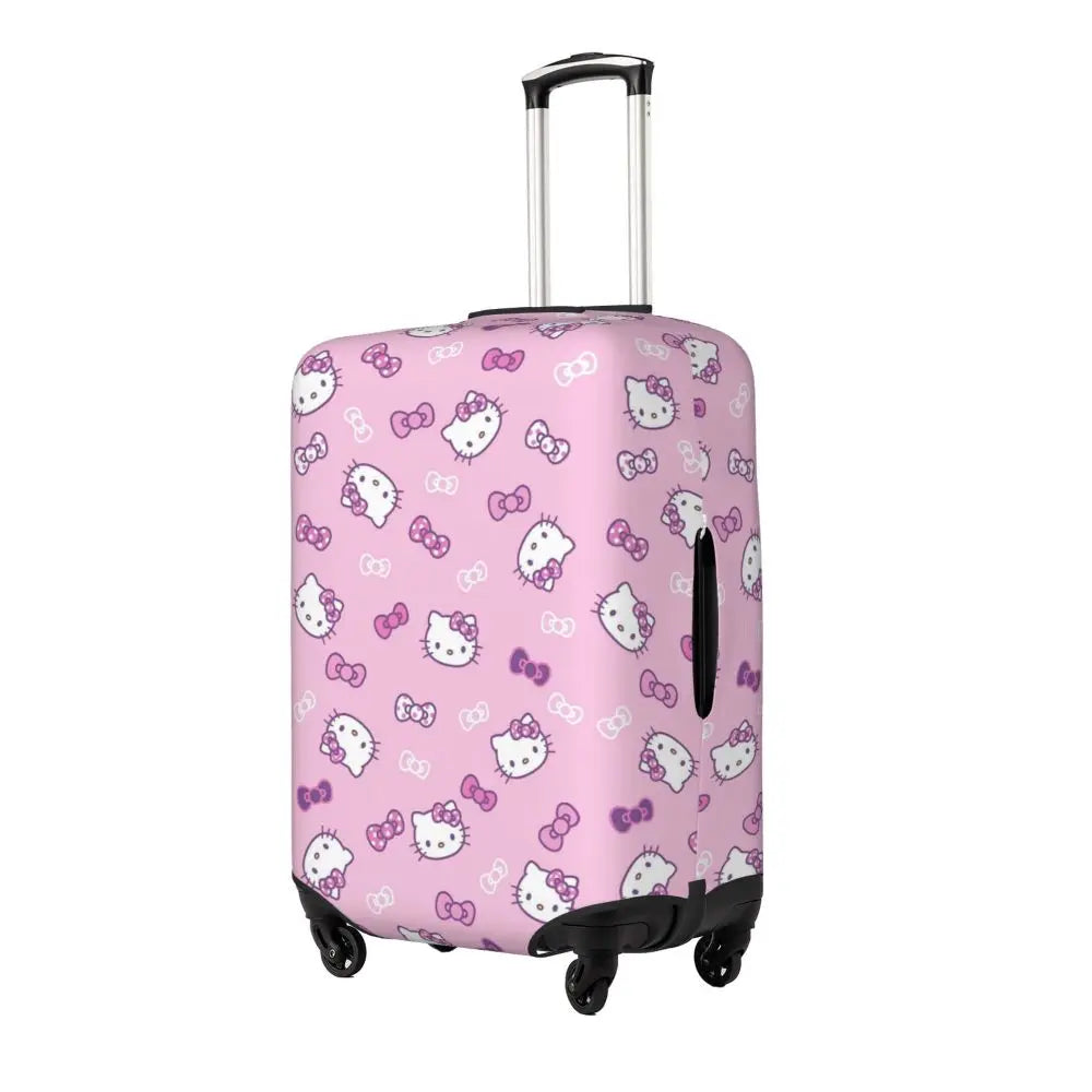 Custom Girls Kitten Classical Printing Luggage Cover Elastic Cute KT Cat Travel Suitcase Protective Covers Fits 18-32 Inch