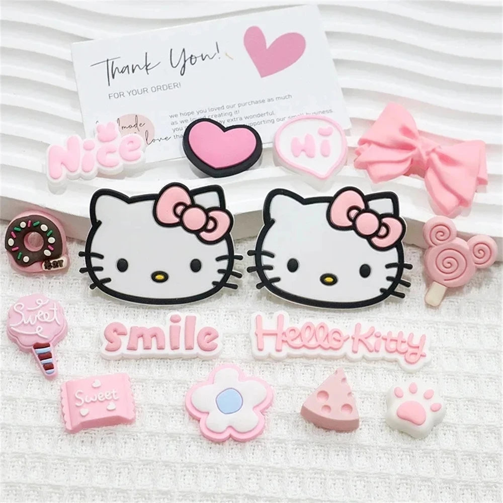 Hello Kitty Pink Series Shoe Charms – Cute Cartoon DIY Clog Accessories for Sandals & Garden Shoes